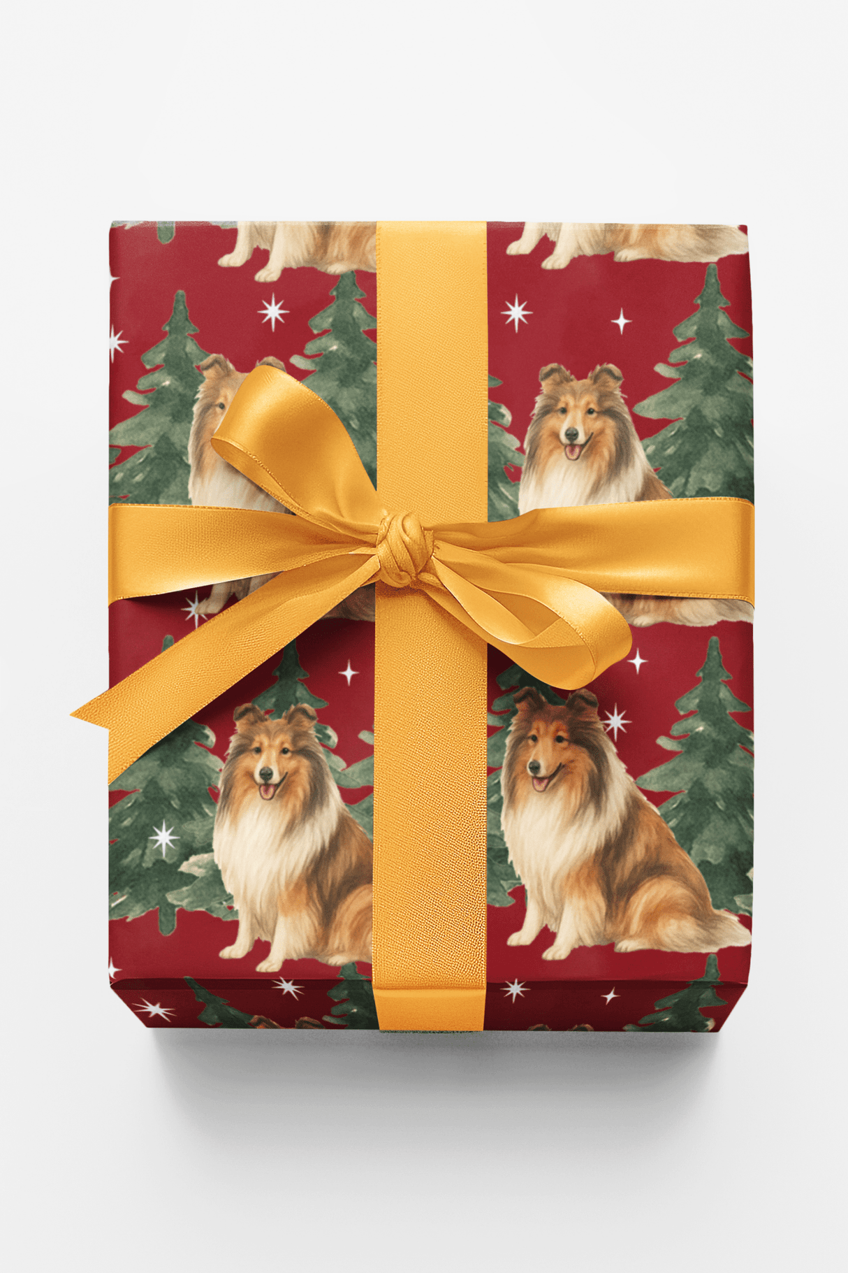 Collie in Winter Pines