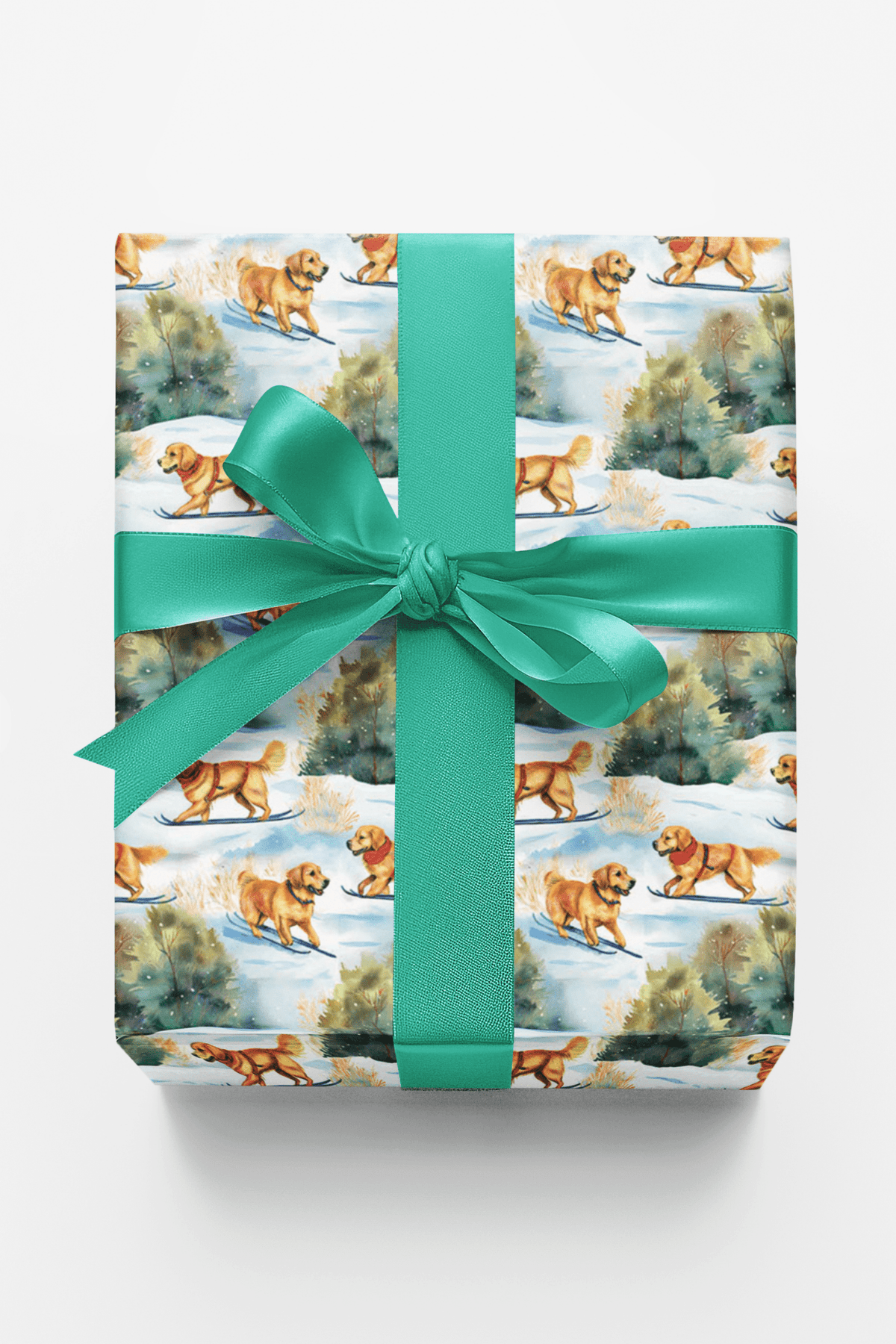 Golden on the Slopes - Golden Retriever Wrapping Paper