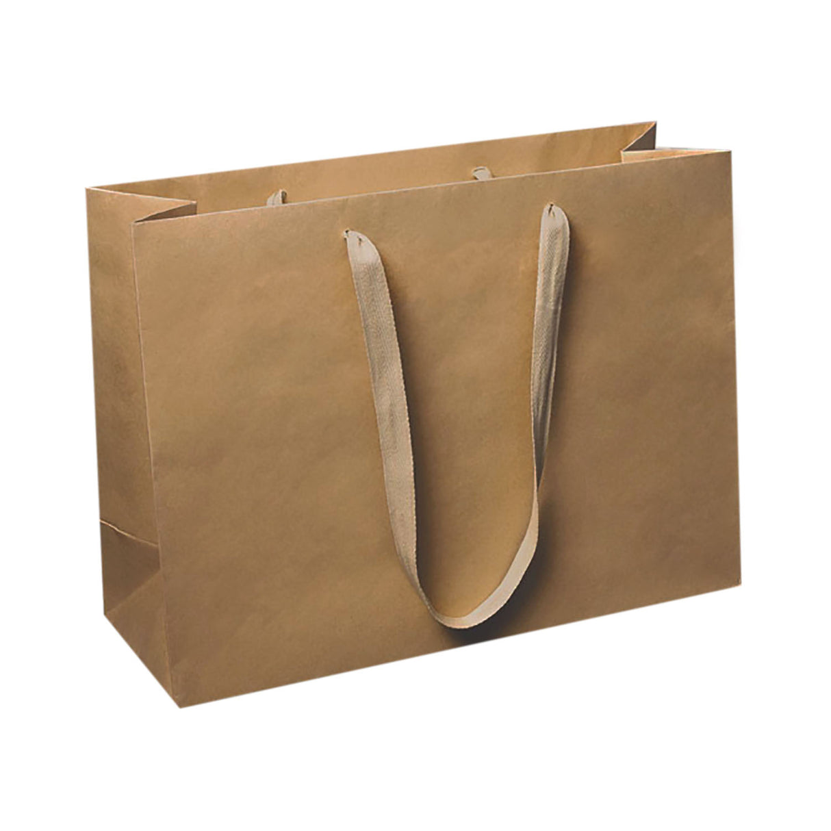 Natural Kraft / Kraft Handles - Twill Ribbon Handle Gift Bag - 16 x 6 x 12"