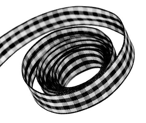 Black - Party Plaid Ribbon - 7/8" x 100 Yards