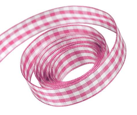 Hot Pink - Party Plaid Ribbon - 3/8" x 100 Yards