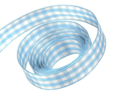 Light Blue - Party Plaid Ribbon - 5/8" x 25 Yards
