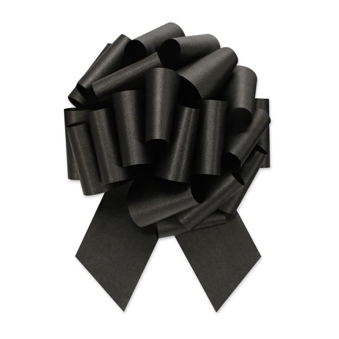 Black - Flora-Satin Perfect Bow - 5-1/2" Width Bow with 20 Loops (1-7/16" Ribbon Width)