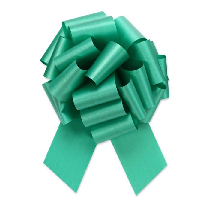 Emerald - Flora-Satin Perfect Bow - 5-1/2" Width Bow with 20 Loops (1-7/16" Ribbon Width)