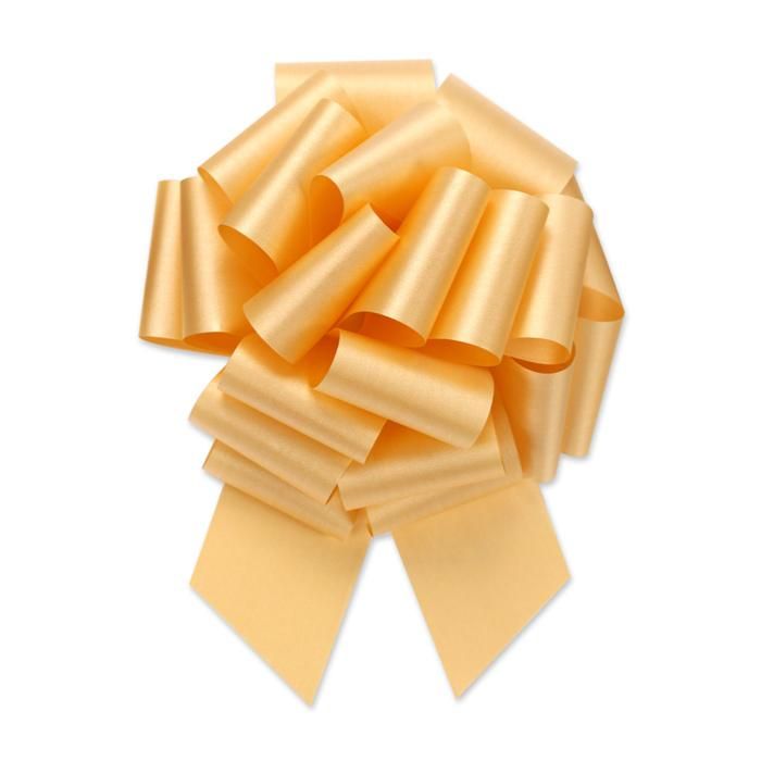 Gold - Flora-Satin Perfect Bow - 5-1/2" Width Bow with 20 Loops (1-7/16" Ribbon Width)