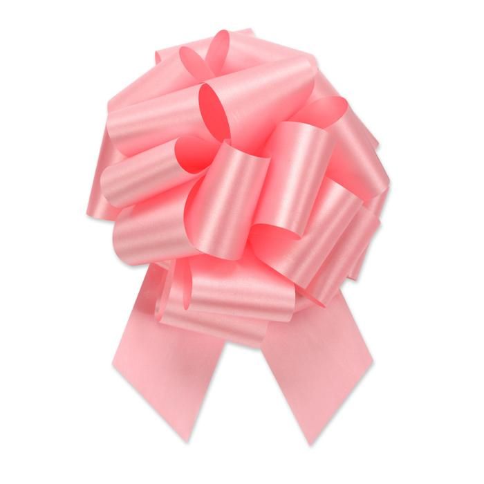 Pink - Flora-Satin Perfect Bow - 5-1/2" Width Bow with 20 Loops (1-7/16" Ribbon Width)