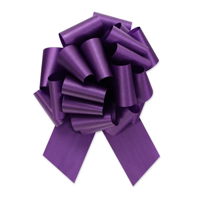 Purple - Flora-Satin Perfect Bow - 5-1/2" Width Bow with 20 Loops (1-7/16" Ribbon Width)