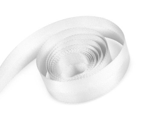 White - Poly Twill Ribbon - 3/8" x 100 Yards