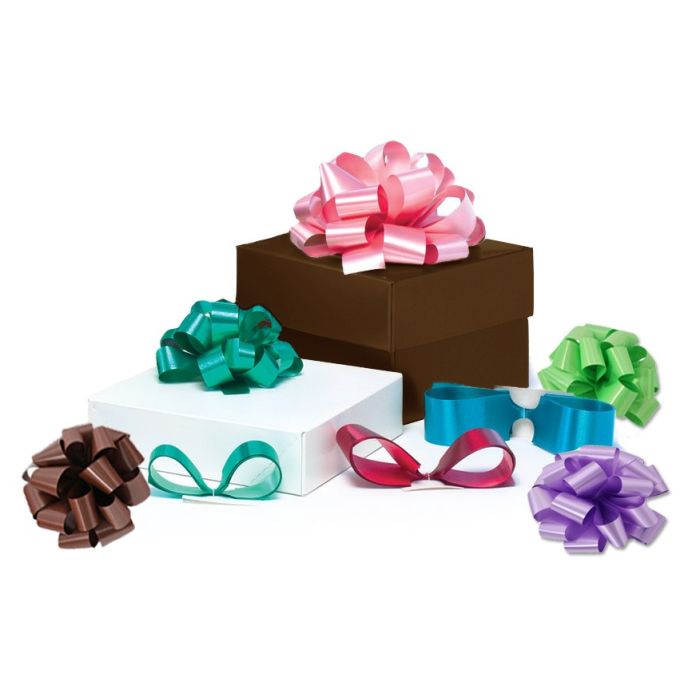 Splendorette Pre-Notched Pom Pom Bows & Matching Ribbon