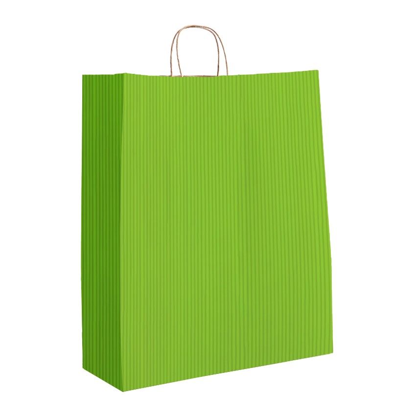 Bright Green Varnish Stripe - Matte Shopping Bags - 16 x 6 x 19-1/4"