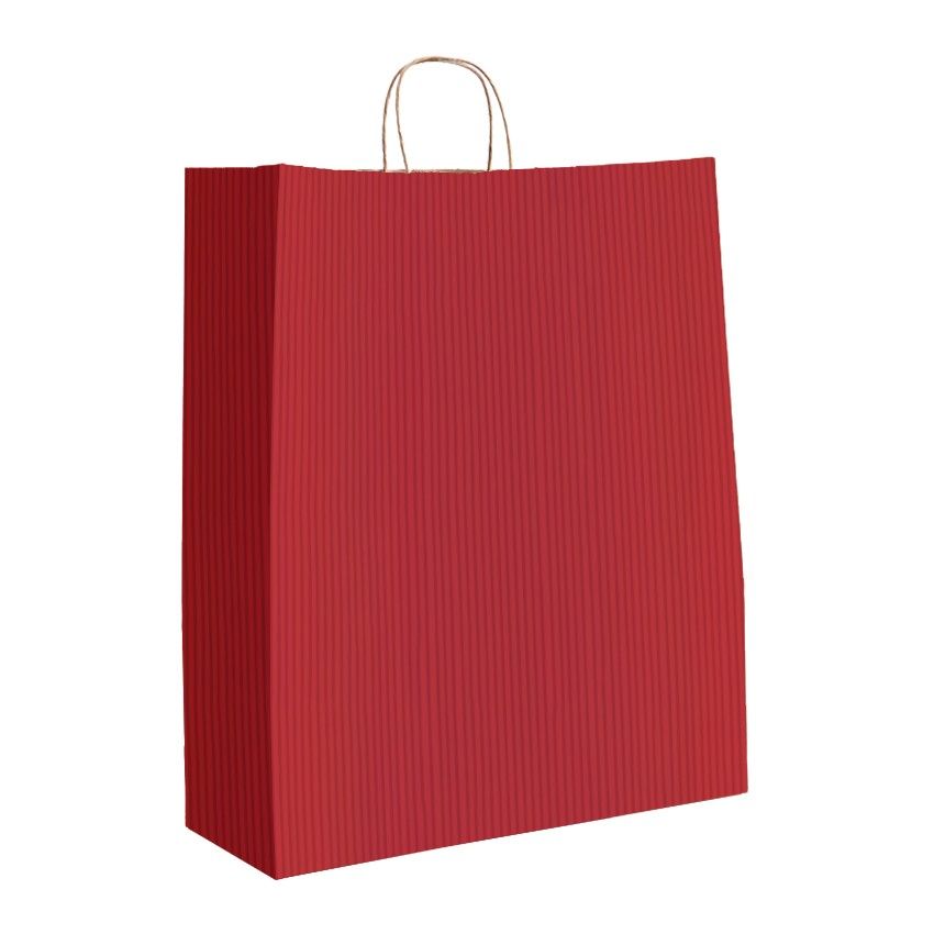 Bright Red Varnish Stripe - Matte Shopping Bags - 16 x 6 x 19-1/4"