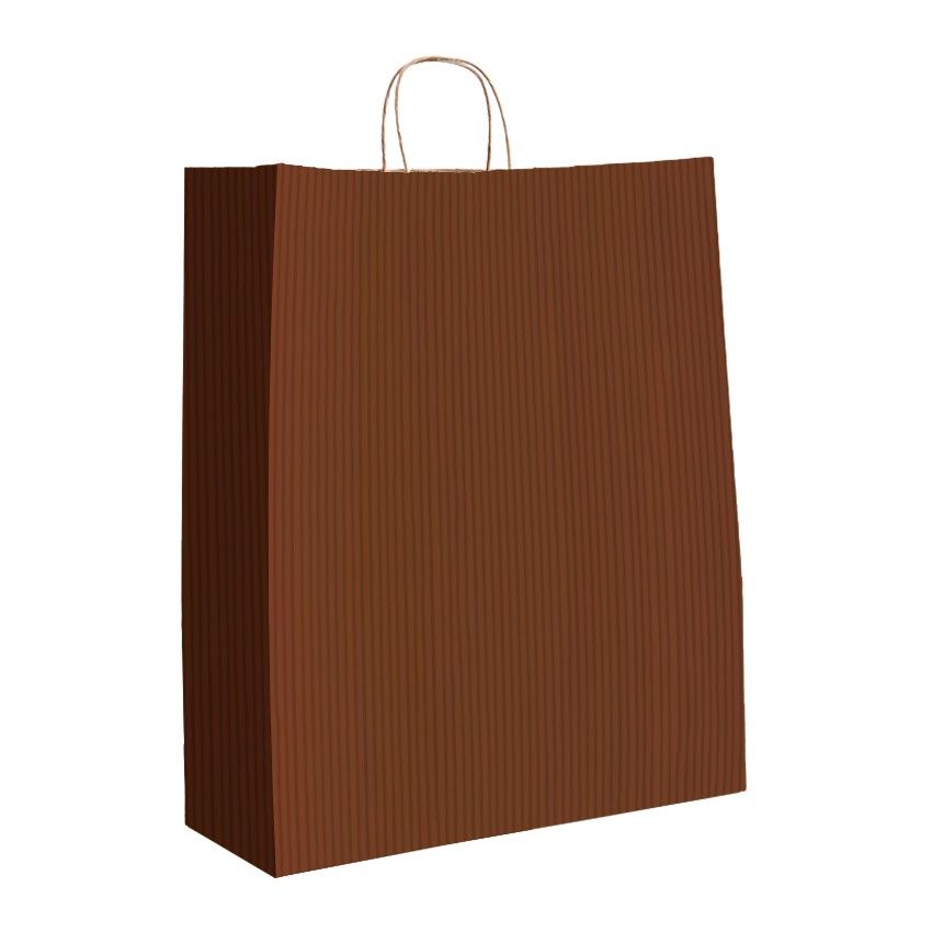 Cinnamon Varnish Stripe - Matte Shopping Bags - 16 x 6 x 19-1/4"