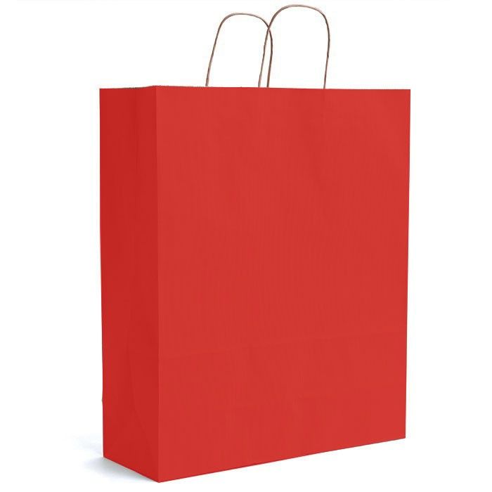 Matte Kraft Red - Matte Shopping Bags - 16 x 6 x 19-1/4"