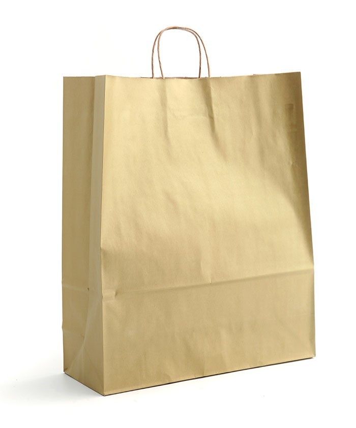 Matte Metallic Gold - Shopping Bag - 16 x 6 x 19-1/4"