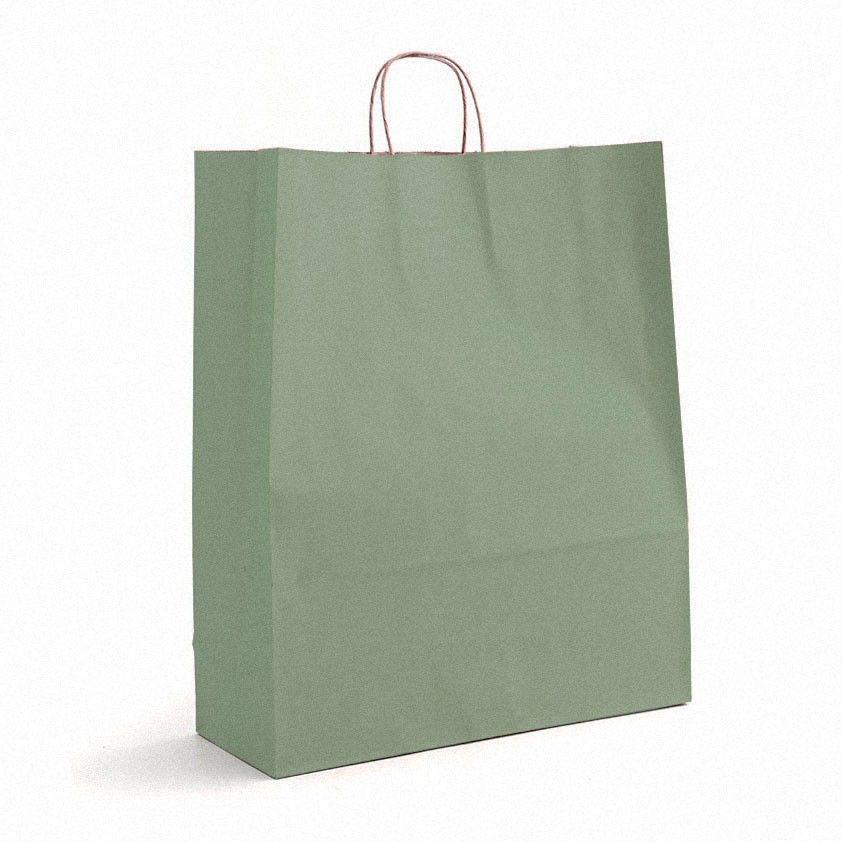 Matte Metallic Sage - Shopping Bag - 16 x 6 x 19-1/4"