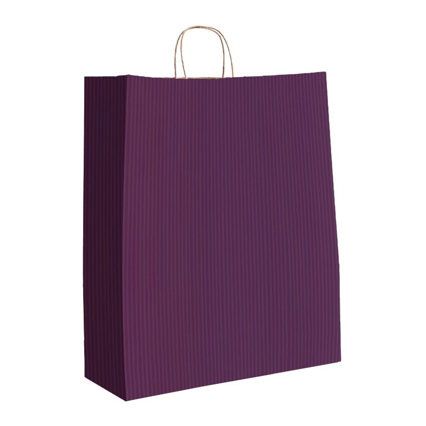Wine Varnish Stripe - Matte Shopping Bags - 16 x 6 x 19-1/4"