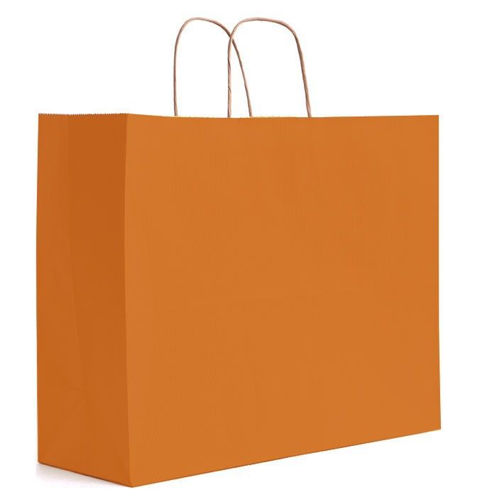 Matte Kraft Burnt Orange - Matte Shopping Bags - 16 x 6 x 12-3/8"