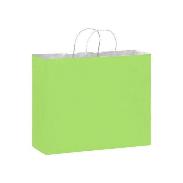 Matte Lime Green - Matte Shopping Bags - 16 x 6 x 12-3/8"