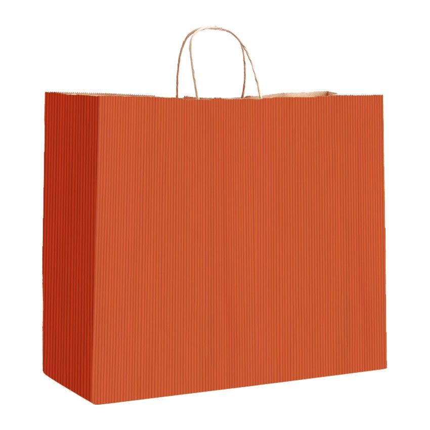 Terra Cotta Varnish Stripe - Matte Shopping Bags - 16 x 6 x 12-3/8"