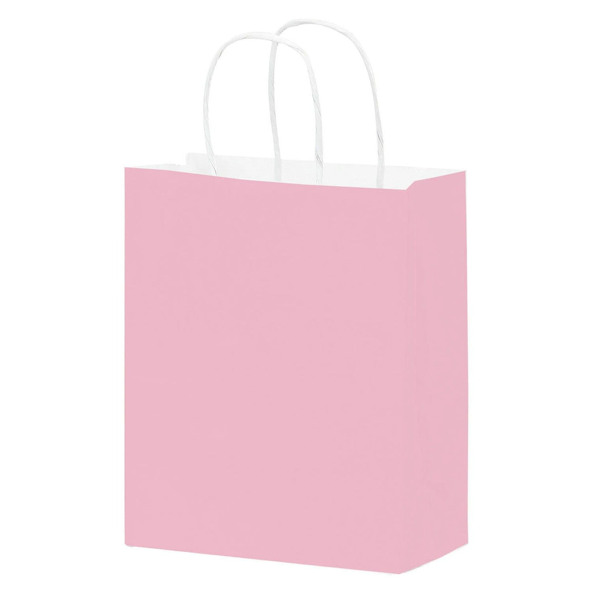 Matte Pink - Matte Shopping Bags - 8 x 4-3/4 x 10-3/8"