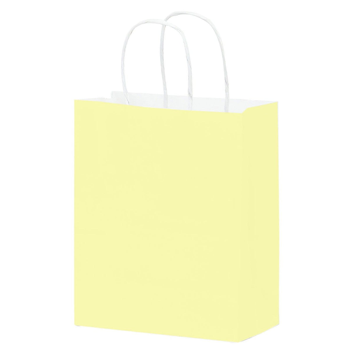 Matte Pastel Yellow - Matte Shopping Bags - 8 x 4-3/4 x 10-3/8"