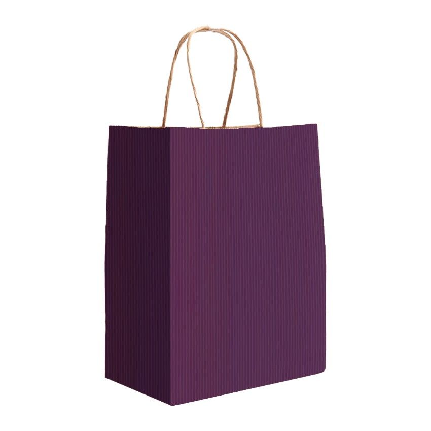 Wine Varnish Stripe - Matte Shopping Bags - 8 x 4-3/4 x 10-3/8"