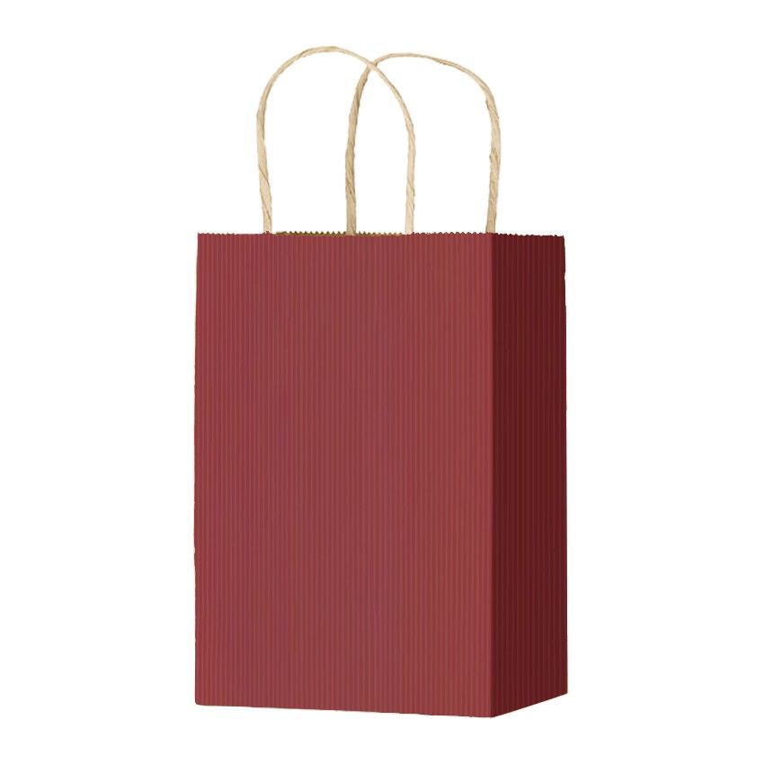 Brick Red Varnish Stripe - Matte Shopping Bags - 5-1/4 x 3-1/4 x 8-3/8"