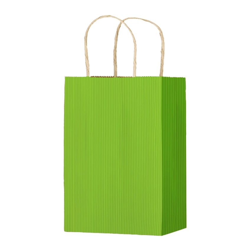 Bright Green Varnish Stripe - Matte Shopping Bags - 5-1/4 x 3-1/4 x 8-3/8"