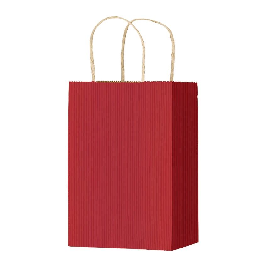 Bright Red Varnish Stripe - Matte Shopping Bags - 5-1/4 x 3-1/4 x 8-3/8"