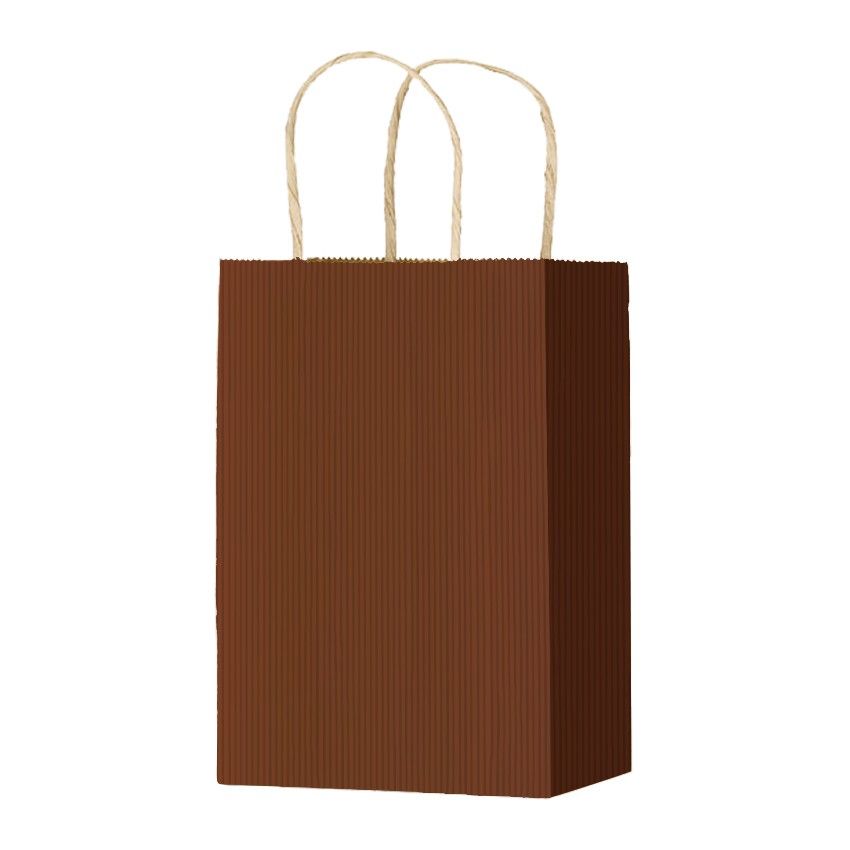 Cinnamon Varnish Stripe - Matte Shopping Bags - 5-1/4 x 3-1/4 x 8-3/8"
