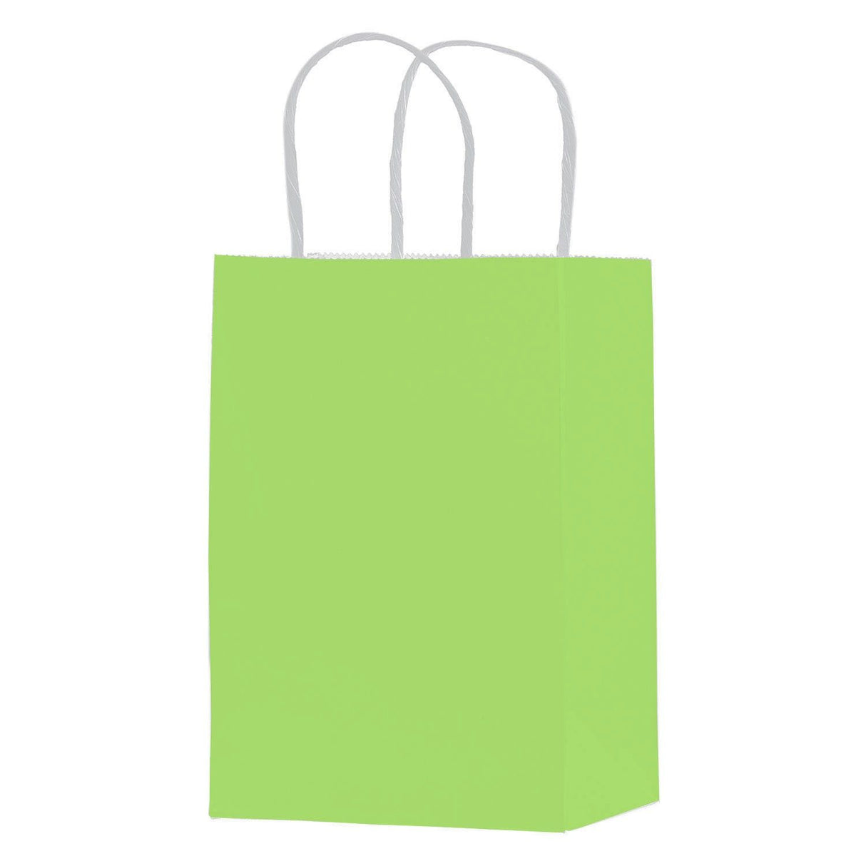 Matte Lime Green - Matte Shopping Bags - 5-1/4 x 3-1/4 x 8-3/8"