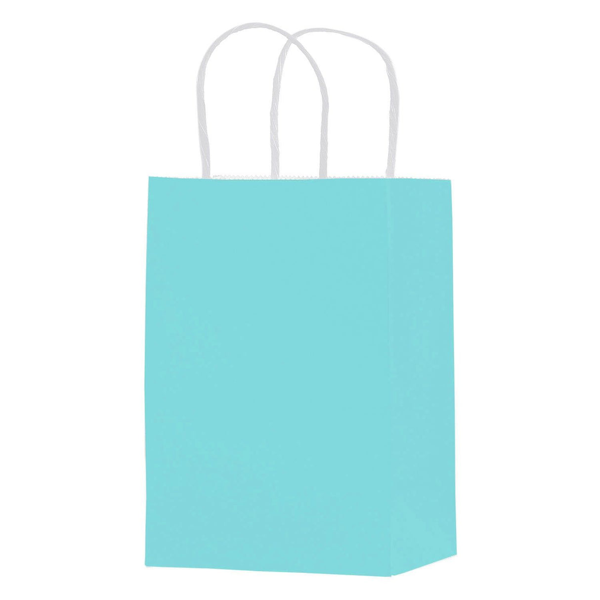 Matte Turquoise - Matte Shopping Bags - 5-1/4 x 3-1/4 x 8-3/8"
