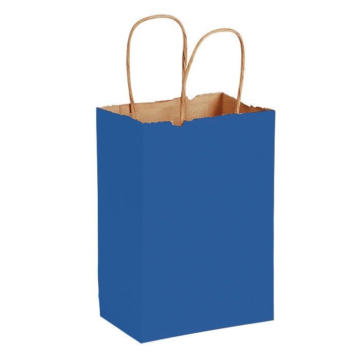 Matte Metallic Blue - Shopping Bag - 5-1/4 x 3-1/4 x 8-3/8"