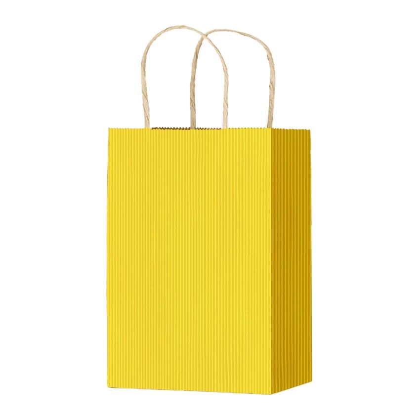 Yellow Varnish Stripe - Matte Shopping Bags - 5-1/4 x 3-1/4 x 8-3/8"