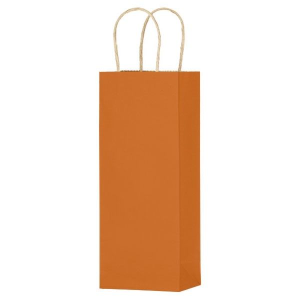 Matte Kraft Burnt Orange - Wine Bag - Paper - 5-1/4 x 3-1/2 x 13" (Single Bottle)