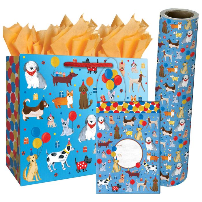 Party Dogs Gift Bags, Wrapping Paper, & Mailers