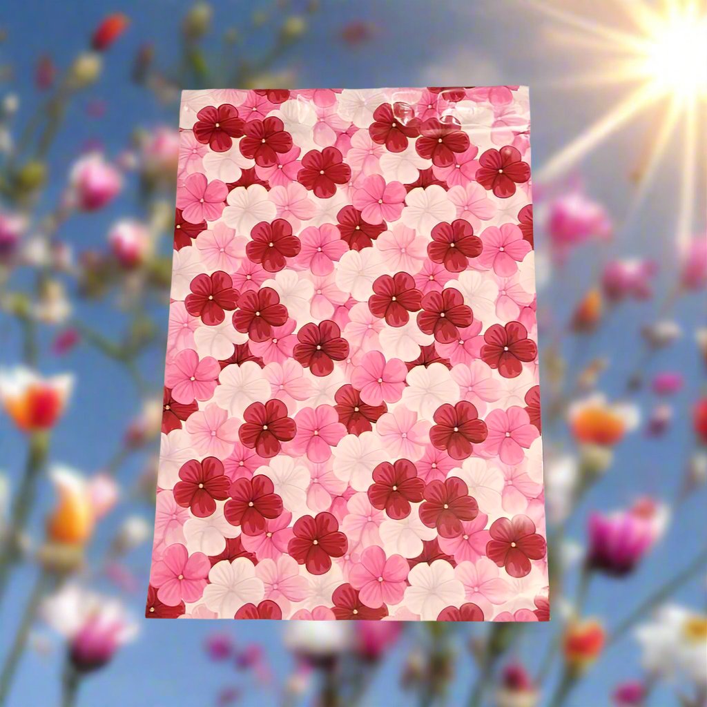 Pink Hibiscus Flower Poly Mailers Size 10x13 Colorful Shipping Bags