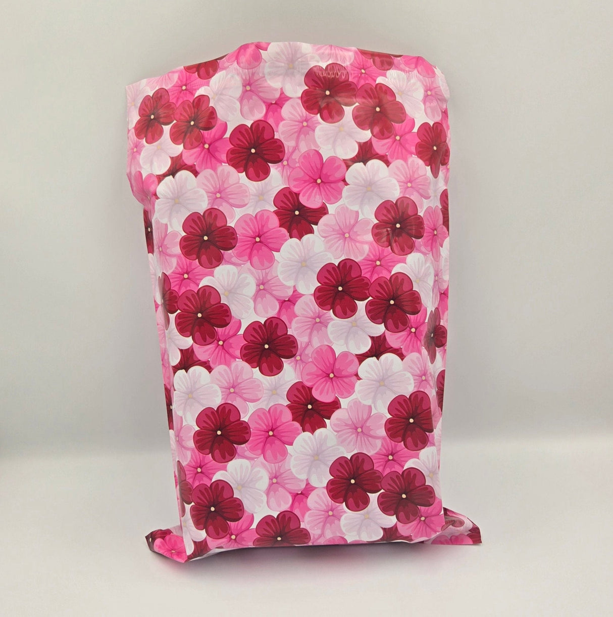 Pink Hibiscus Flower Poly Mailers Size 10x13 Colorful Shipping Bags