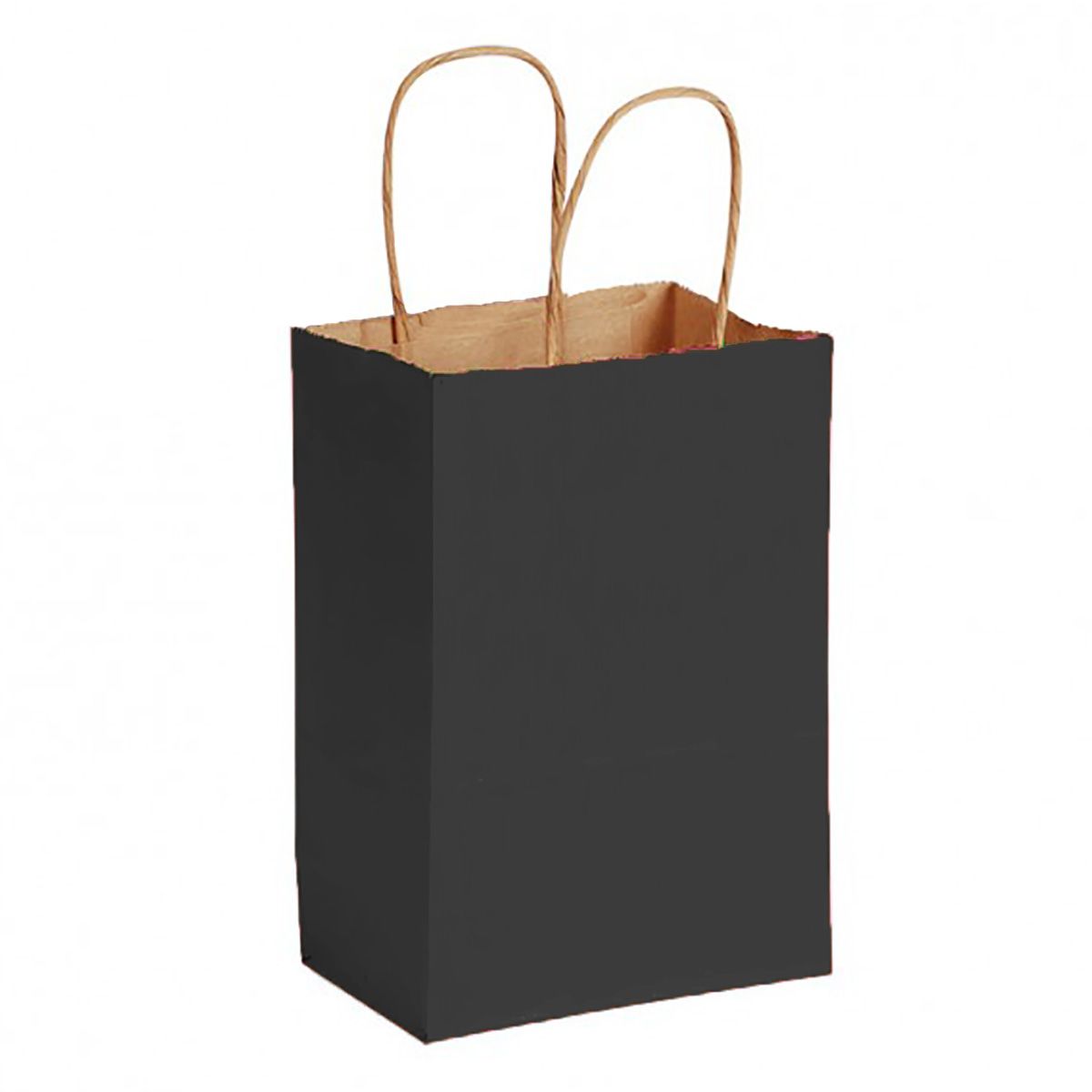 Matte Kraft Black - Matte Shopping Bags - 5-1/4 x 3-1/4 x 8-3/8"