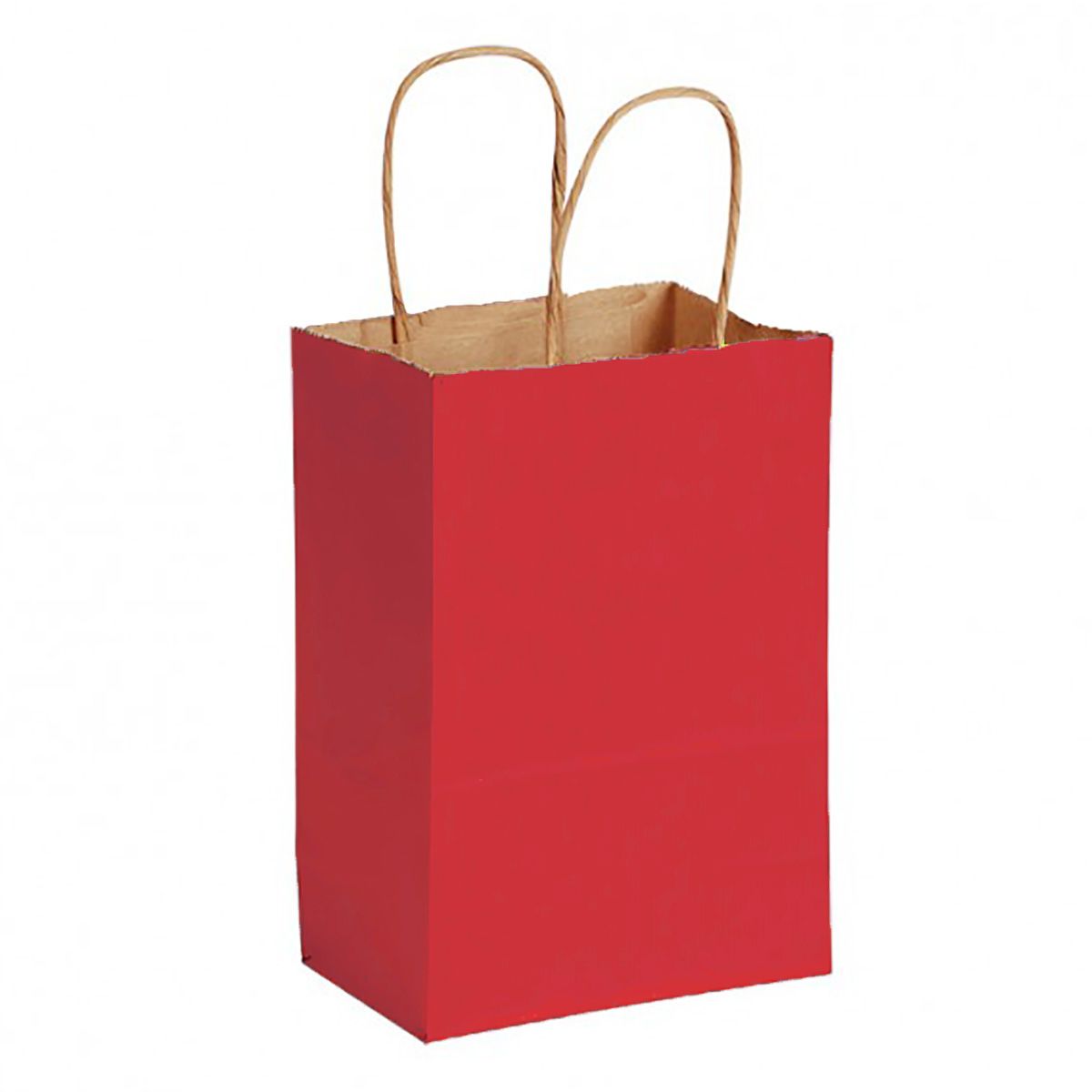 Matte Kraft Red - Matte Shopping Bags - 5-1/4 x 3-1/4 x 8-3/8"