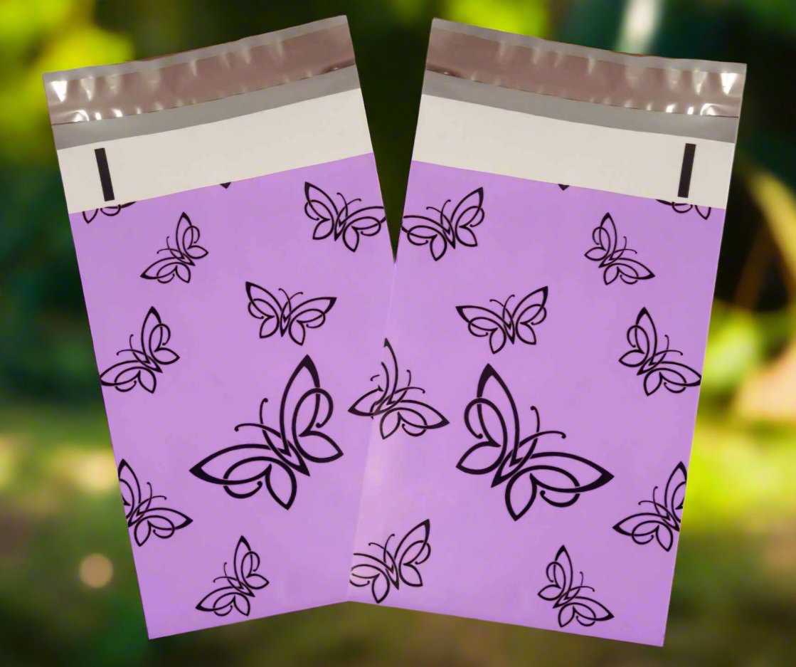 Purple Butterfly Poly Mailers Size 6x9 Shipping Bags Designed By Shipping In Style