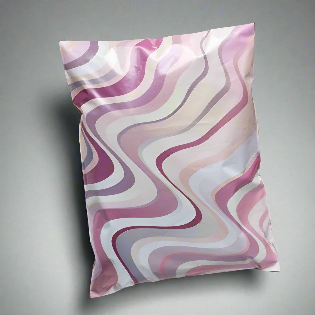 Purple Pink Abstract Poly Mailers Size 14x17 Colorful Shipping Bags