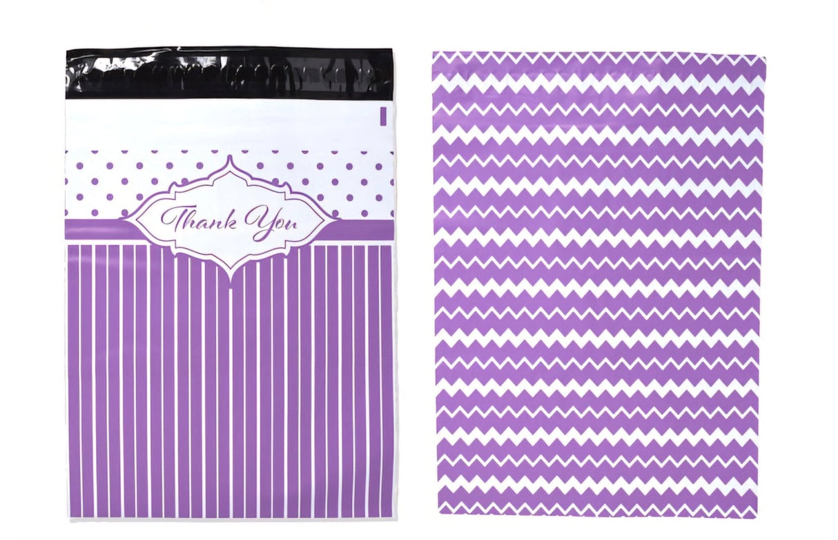 Purple Thank You Poly Mailers Size 10x13 Shipping Bags