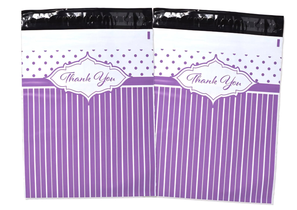 Purple Thank You Poly Mailers Size 10x13 Shipping Bags