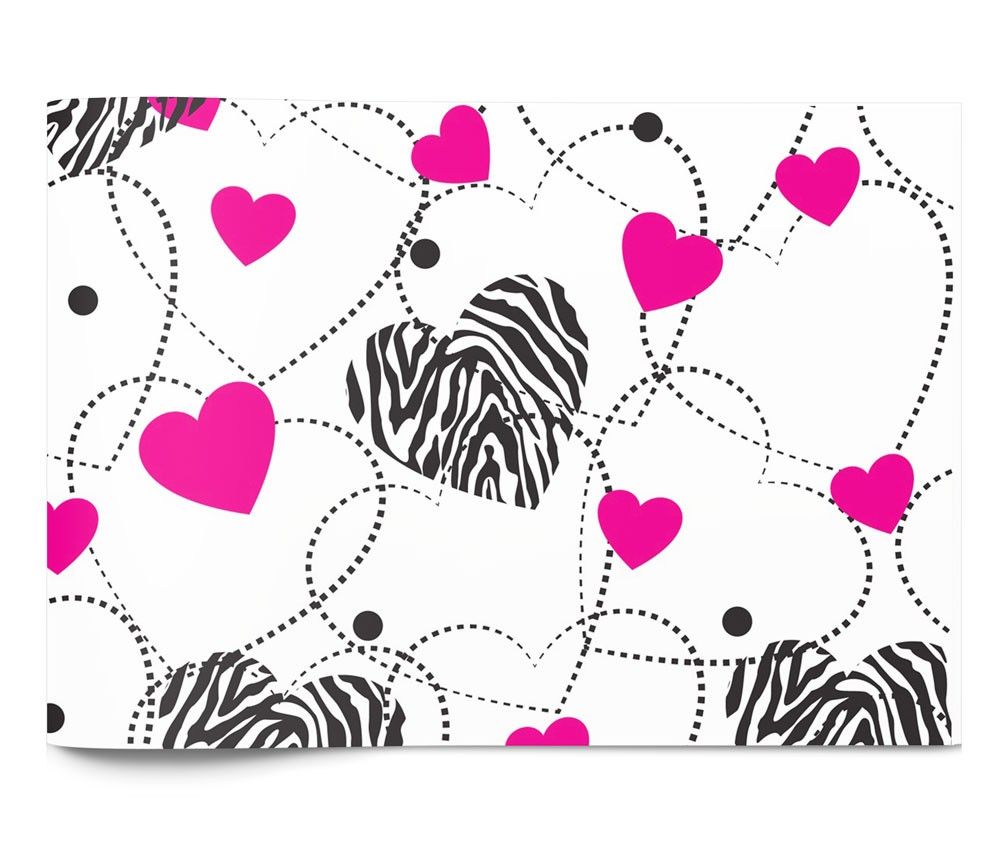 Zebra Hearts - Tissue - Ream - 20 x 30"