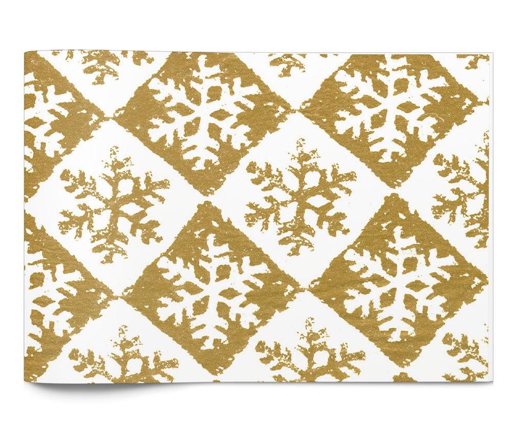 Gold Snowflake Check - Tissue - Ream - 20 x 30"