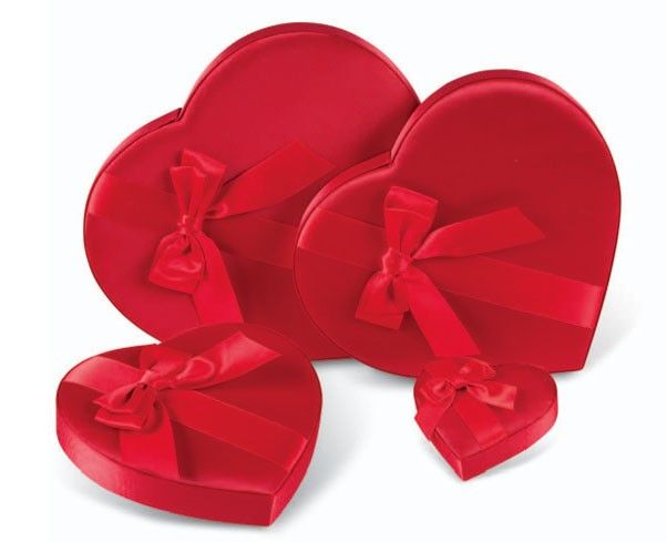 Red - Red Bow - Heart Shaped Candy Box - (1 lb) 9-1/8 x 7-1/2 x 1-1/8"
