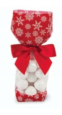 Red Snowflake - Candy Bags - 2-5/8 x 1-7/8 x 10-3/4"