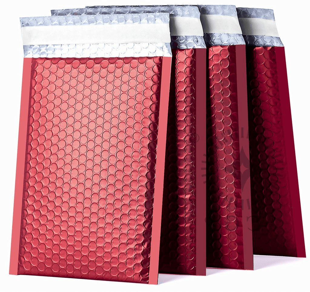 Red Gloss Matte Bubble Mailers Size 8.5x12 Padded Shipping Bags