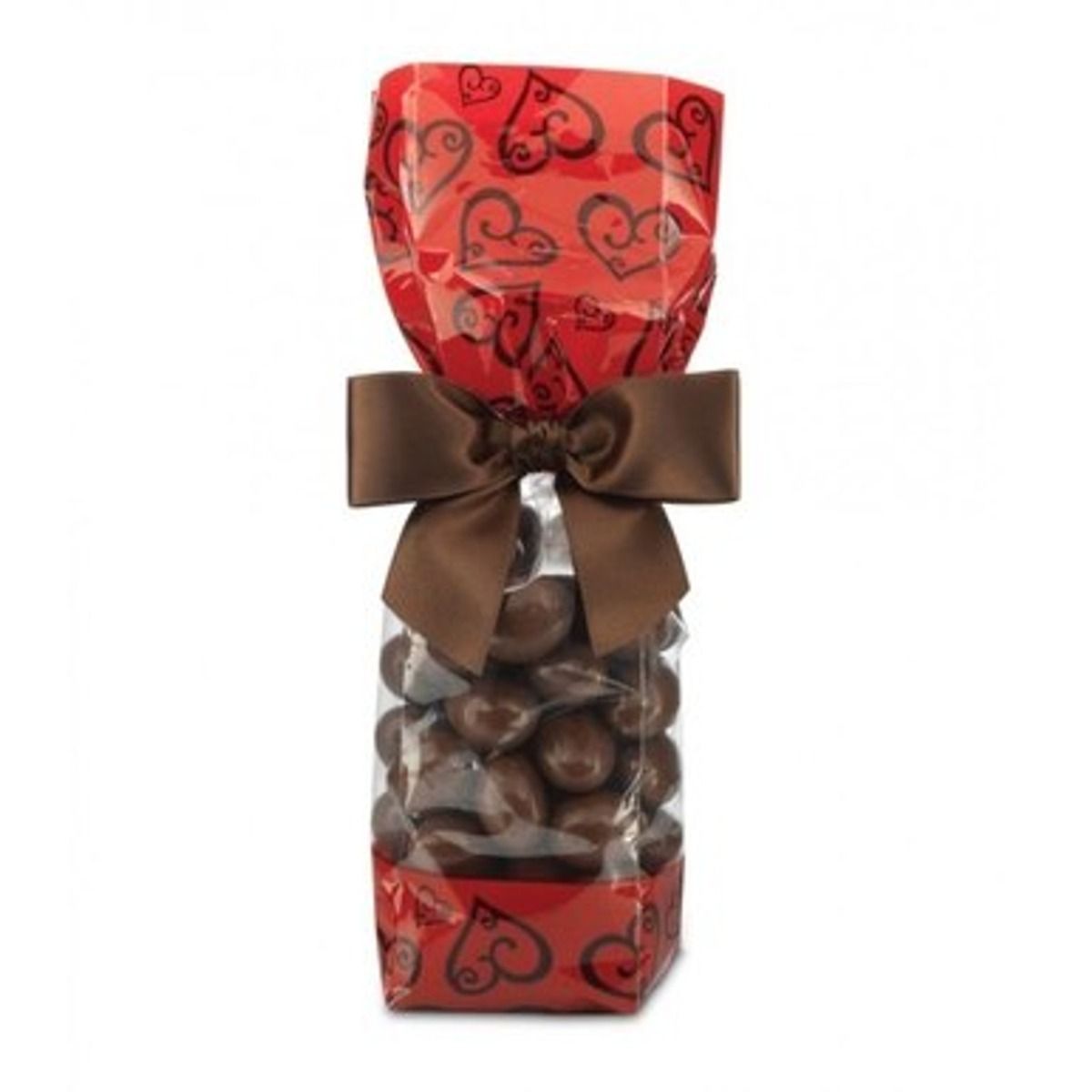 Red Scroll Heart - Candy Bags - 2 x 1-7/8 x 9-1/2"